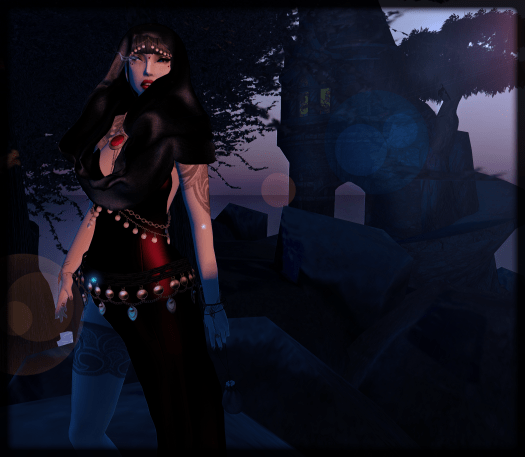 She creeps through the shadows